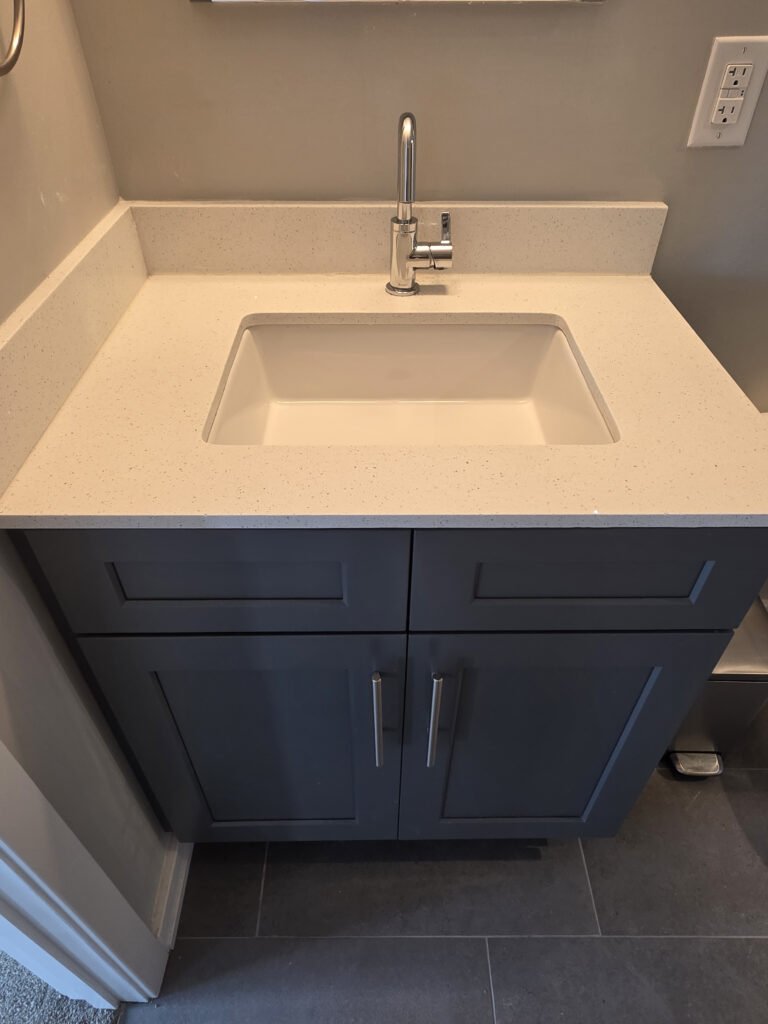 Clean bathroom vanity sink
