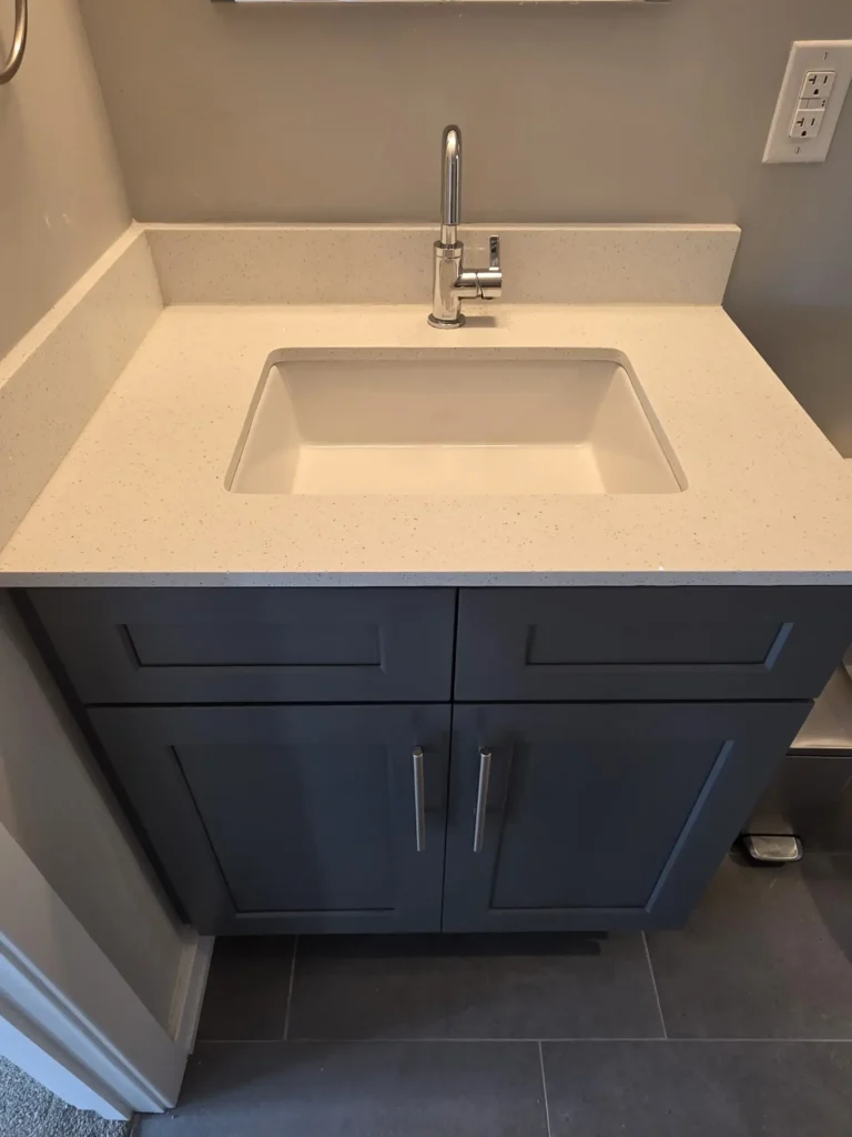 Vanity sink after cleaning